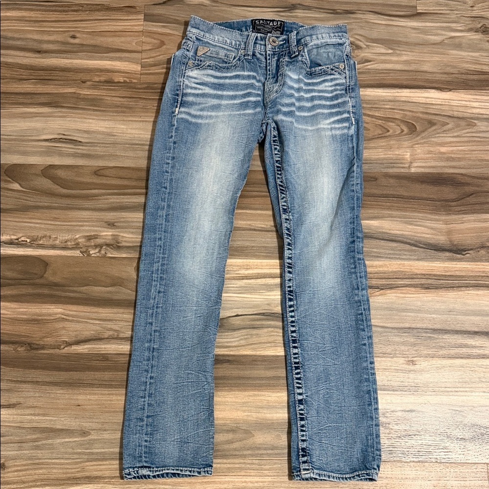 Salvage Supply Company Jeans Mens 28x30 Blue Havoc Straight Slim Fit Denim